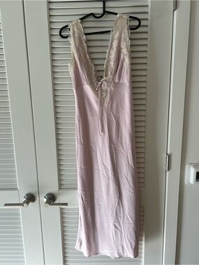 NWT Abercrombie & Fitch Pink Contrast Lace Slip Dress, Pink, Size XS